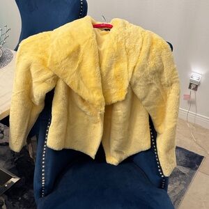 Yellow Faux Fur Jacket